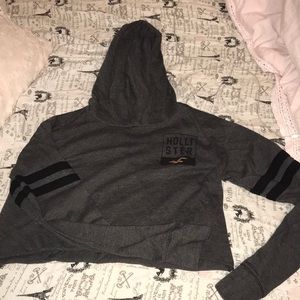 Hollister long sleeve cropped top with a hood